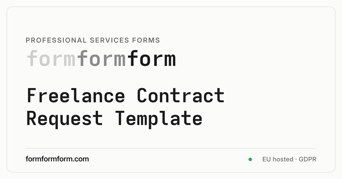 Free Freelance Contract Request Template | formformform