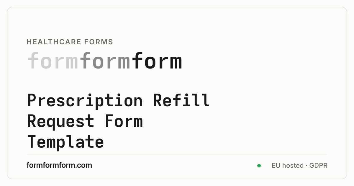 Free Prescription Refill Request Form Template | formformform