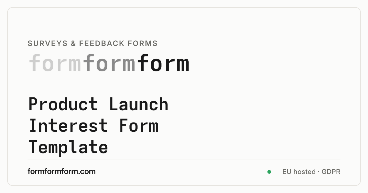 Free Product Launch Interest Form Template | formformform