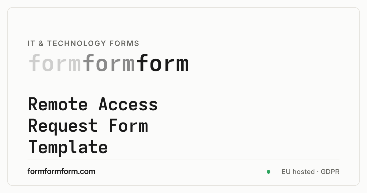 Free Remote Access Request Form Template | formformform